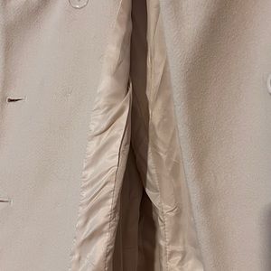 Allegra K Women's Peter Pan Collar Double Breasted Pea Coat | Beige | Size M